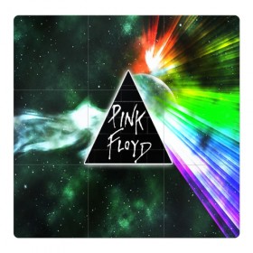 Магнитный плакат 3Х3 с принтом PINK FLOYD в городе Новоалтайск, Полимерный материал с магнитным слоем | 9 деталей размером 9*9 см | music | pink floyd | the dark side of the moon | космос | луна | музыка | пинк флойд | призма | рок | треугольник | триангулярная призма