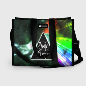 Сумка-шоппер 3D с принтом PINK FLOYD в городе Новоалтайск, 100% полиэстер | застегивается на металлическую кнопку; внутренний карман застегивается на молнию. Стенки укреплены специальным мягким материалом, чтобы защитить содержимое от несильных ударов
 | music | pink floyd | the dark side of the moon | космос | луна | музыка | пинк флойд | призма | рок | треугольник | триангулярная призма