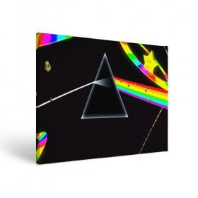 Холст прямоугольный с принтом PINK FLOYD в городе Новоалтайск, 100% ПВХ |  | music | pink floyd | the dark side of the moon | космос | луна | музыка | пинк флойд | призма | рок | треугольник | триангулярная призма