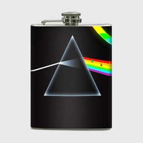 Фляга с принтом PINK FLOYD в городе Новоалтайск, металлический корпус | емкость 0,22 л, размер 125 х 94 мм. Виниловая наклейка запечатывается полностью | Тематика изображения на принте: music | pink floyd | the dark side of the moon | космос | луна | музыка | пинк флойд | призма | рок | треугольник | триангулярная призма