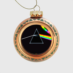 Стеклянный ёлочный шар с принтом PINK FLOYD в городе Новоалтайск, Стекло | Диаметр: 80 мм | music | pink floyd | the dark side of the moon | космос | луна | музыка | пинк флойд | призма | рок | треугольник | триангулярная призма