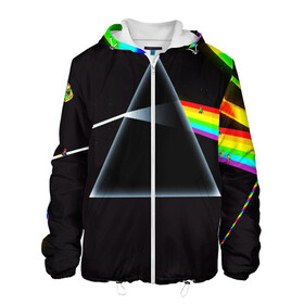 Мужская куртка 3D с принтом PINK FLOYD в городе Новоалтайск, ткань верха — 100% полиэстер, подклад — флис | прямой крой, подол и капюшон оформлены резинкой с фиксаторами, два кармана без застежек по бокам, один большой потайной карман на груди. Карман на груди застегивается на липучку | music | pink floyd | the dark side of the moon | космос | луна | музыка | пинк флойд | призма | рок | треугольник | триангулярная призма