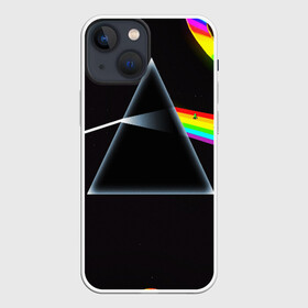 Чехол для iPhone 13 mini с принтом PINK FLOYD в городе Новоалтайск,  |  | music | pink floyd | the dark side of the moon | космос | луна | музыка | пинк флойд | призма | рок | треугольник | триангулярная призма