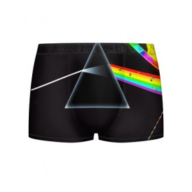 Мужские трусы 3D с принтом PINK FLOYD в городе Новоалтайск, 50% хлопок, 50% полиэстер | классическая посадка, на поясе мягкая тканевая резинка | music | pink floyd | the dark side of the moon | космос | луна | музыка | пинк флойд | призма | рок | треугольник | триангулярная призма