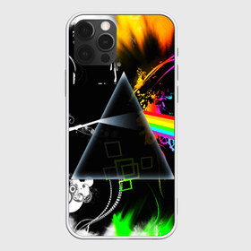 Чехол для iPhone 12 Pro Max с принтом PINK FLOYD в городе Новоалтайск, Силикон |  | Тематика изображения на принте: music | pink floyd | the dark side of the moon | космос | луна | музыка | пинк флойд | призма | рок | треугольник | триангулярная призма