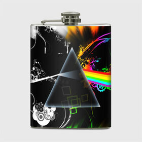 Фляга с принтом PINK FLOYD в городе Новоалтайск, металлический корпус | емкость 0,22 л, размер 125 х 94 мм. Виниловая наклейка запечатывается полностью | Тематика изображения на принте: music | pink floyd | the dark side of the moon | космос | луна | музыка | пинк флойд | призма | рок | треугольник | триангулярная призма