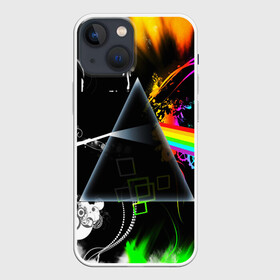 Чехол для iPhone 13 mini с принтом PINK FLOYD в городе Новоалтайск,  |  | music | pink floyd | the dark side of the moon | космос | луна | музыка | пинк флойд | призма | рок | треугольник | триангулярная призма