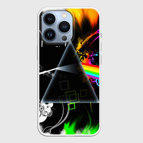 Чехол для iPhone 13 Pro с принтом PINK FLOYD в городе Новоалтайск,  |  | Тематика изображения на принте: music | pink floyd | the dark side of the moon | космос | луна | музыка | пинк флойд | призма | рок | треугольник | триангулярная призма