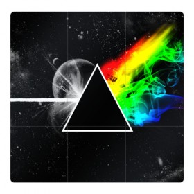 Магнитный плакат 3Х3 с принтом PINK FLOYD в городе Новоалтайск, Полимерный материал с магнитным слоем | 9 деталей размером 9*9 см | music | pink floyd | the dark side of the moon | космос | луна | музыка | пинк флойд | призма | рок | треугольник | триангулярная призма