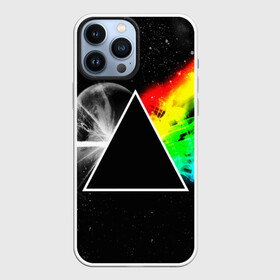 Чехол для iPhone 13 Pro Max с принтом PINK FLOYD в городе Новоалтайск,  |  | Тематика изображения на принте: music | pink floyd | the dark side of the moon | космос | луна | музыка | пинк флойд | призма | рок | треугольник | триангулярная призма