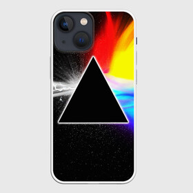 Чехол для iPhone 13 mini с принтом PINK FLOYD в городе Новоалтайск,  |  | music | pink floyd | the dark side of the moon | космос | луна | музыка | пинк флойд | призма | рок | треугольник | триангулярная призма