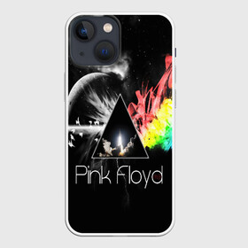 Чехол для iPhone 13 mini с принтом PINK FLOYD в городе Новоалтайск,  |  | music | pink floyd | the dark side of the moon | космос | луна | музыка | пинк флойд | призма | рок | треугольник | триангулярная призма