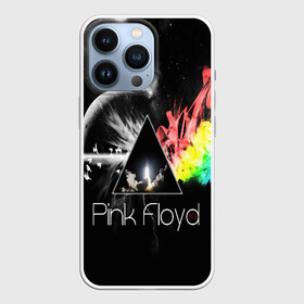 Чехол для iPhone 13 Pro с принтом PINK FLOYD в городе Новоалтайск,  |  | Тематика изображения на принте: music | pink floyd | the dark side of the moon | космос | луна | музыка | пинк флойд | призма | рок | треугольник | триангулярная призма