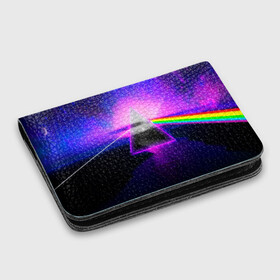 Картхолдер с принтом с принтом PINK FLOYD в городе Новоалтайск, натуральная матовая кожа | размер 7,3 х 10 см; кардхолдер имеет 4 кармана для карт; | music | pink floyd | the dark side of the moon | космос | луна | музыка | пинк флойд | призма | рок | треугольник | триангулярная призма