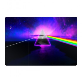 Магнитный плакат 3Х2 с принтом PINK FLOYD в городе Новоалтайск, Полимерный материал с магнитным слоем | 6 деталей размером 9*9 см | music | pink floyd | the dark side of the moon | космос | луна | музыка | пинк флойд | призма | рок | треугольник | триангулярная призма