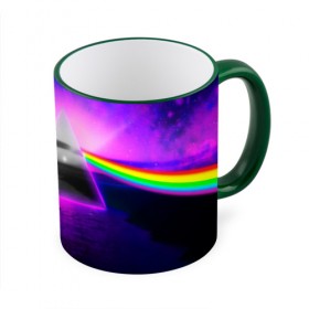 Кружка с принтом PINK FLOYD в городе Новоалтайск, керамика | ёмкость 330 мл | music | pink floyd | the dark side of the moon | космос | луна | музыка | пинк флойд | призма | рок | треугольник | триангулярная призма