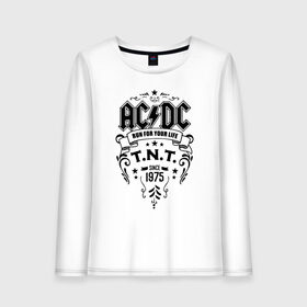 Женский лонгслив хлопок с принтом AC DC run for your life в городе Новоалтайск, 100% хлопок |  | ac dc | acdc | acdc ас дс | австралийская | ангус янг | асдс | блюз | группа | крис слэйд | метал | молния | музыка | музыканты | певцы | рок | рок н ролл | стиви янг | хард | хардрок | эксл роуз
