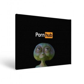 Холст прямоугольный с принтом Alien and Porh Hub в городе Новоалтайск, 100% ПВХ |  | men in black | mib | ufo | люди в черном | нло