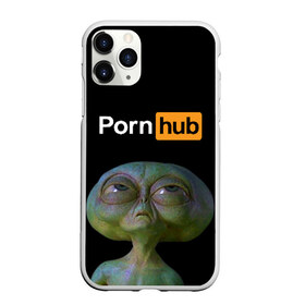 Чехол для iPhone 11 Pro Max матовый с принтом Alien and Porh Hub в городе Новоалтайск, Силикон |  | men in black | mib | ufo | люди в черном | нло