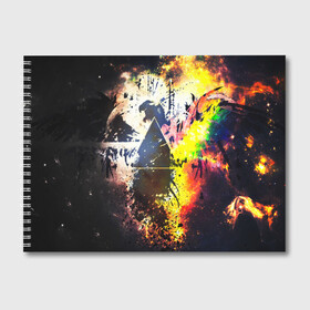 Альбом для рисования с принтом PINK FLOYD в городе Новоалтайск, 100% бумага
 | матовая бумага, плотность 200 мг. | music | pink floyd | the dark side of the moon | космос | луна | музыка | пинк флойд | призма | рок | треугольник | триангулярная призма