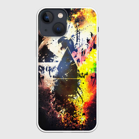 Чехол для iPhone 13 mini с принтом PINK FLOYD в городе Новоалтайск,  |  | music | pink floyd | the dark side of the moon | космос | луна | музыка | пинк флойд | призма | рок | треугольник | триангулярная призма
