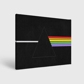 Холст прямоугольный с принтом PINK FLOYD в городе Новоалтайск, 100% ПВХ |  | music | pink floyd | the dark side of the moon | космос | луна | музыка | пинк флойд | призма | рок | треугольник | триангулярная призма