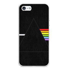 Чехол для iPhone 5/5S матовый с принтом PINK FLOYD в городе Новоалтайск, Силикон | Область печати: задняя сторона чехла, без боковых панелей | Тематика изображения на принте: music | pink floyd | the dark side of the moon | космос | луна | музыка | пинк флойд | призма | рок | треугольник | триангулярная призма