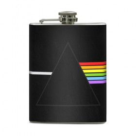 Фляга с принтом PINK FLOYD в городе Новоалтайск, металлический корпус | емкость 0,22 л, размер 125 х 94 мм. Виниловая наклейка запечатывается полностью | Тематика изображения на принте: music | pink floyd | the dark side of the moon | космос | луна | музыка | пинк флойд | призма | рок | треугольник | триангулярная призма