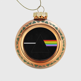 Стеклянный ёлочный шар с принтом PINK FLOYD в городе Новоалтайск, Стекло | Диаметр: 80 мм | music | pink floyd | the dark side of the moon | космос | луна | музыка | пинк флойд | призма | рок | треугольник | триангулярная призма