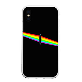 Чехол для iPhone XS Max матовый с принтом PINK FLOYD в городе Новоалтайск, Силикон | Область печати: задняя сторона чехла, без боковых панелей | Тематика изображения на принте: music | pink floyd | the dark side of the moon | космос | луна | музыка | пинк флойд | призма | рок | треугольник | триангулярная призма