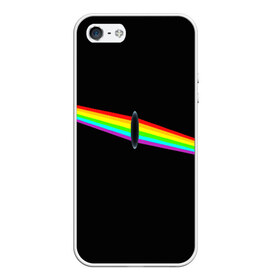 Чехол для iPhone 5/5S матовый с принтом PINK FLOYD в городе Новоалтайск, Силикон | Область печати: задняя сторона чехла, без боковых панелей | Тематика изображения на принте: music | pink floyd | the dark side of the moon | космос | луна | музыка | пинк флойд | призма | рок | треугольник | триангулярная призма