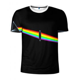 Мужская футболка 3D спортивная с принтом PINK FLOYD в городе Новоалтайск, 100% полиэстер с улучшенными характеристиками | приталенный силуэт, круглая горловина, широкие плечи, сужается к линии бедра | music | pink floyd | the dark side of the moon | космос | луна | музыка | пинк флойд | призма | рок | треугольник | триангулярная призма