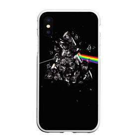Чехол для iPhone XS Max матовый с принтом PINK FLOYD в городе Новоалтайск, Силикон | Область печати: задняя сторона чехла, без боковых панелей | Тематика изображения на принте: music | pink floyd | the dark side of the moon | космос | луна | музыка | пинк флойд | призма | рок | треугольник | триангулярная призма