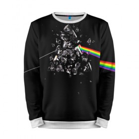 Мужской свитшот 3D с принтом PINK FLOYD в городе Новоалтайск, 100% полиэстер с мягким внутренним слоем | круглый вырез горловины, мягкая резинка на манжетах и поясе, свободная посадка по фигуре | music | pink floyd | the dark side of the moon | космос | луна | музыка | пинк флойд | призма | рок | треугольник | триангулярная призма