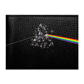 Обложка для студенческого билета с принтом PINK FLOYD в городе Новоалтайск, натуральная кожа | Размер: 11*8 см; Печать на всей внешней стороне | Тематика изображения на принте: music | pink floyd | the dark side of the moon | космос | луна | музыка | пинк флойд | призма | рок | треугольник | триангулярная призма