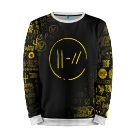 Мужской свитшот 3D с принтом TWENTY ONE PILOTS в городе Новоалтайск, 100% полиэстер с мягким внутренним слоем | круглый вырез горловины, мягкая резинка на манжетах и поясе, свободная посадка по фигуре | 21 pilots | 21p | bandito | blurryface | chlorine | joshua | ned | top | trench | twenty one pilots | tyler | бандито | нэд | тренч