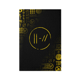 Обложка для паспорта матовая кожа с принтом TWENTY ONE PILOTS в городе Новоалтайск, натуральная матовая кожа | размер 19,3 х 13,7 см; прозрачные пластиковые крепления | 21 pilots | 21p | bandito | blurryface | chlorine | joshua | ned | top | trench | twenty one pilots | tyler | бандито | нэд | тренч