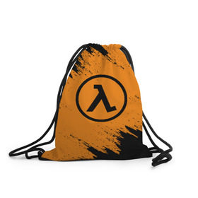 Рюкзак-мешок 3D с принтом HALF-LIFE в городе Новоалтайск, 100% полиэстер | плотность ткани — 200 г/м2, размер — 35 х 45 см; лямки — толстые шнурки, застежка на шнуровке, без карманов и подкладки | aperture laboratories | black mesa | gordon freeman | half life | half life 3 | valve | блэк меса | вэлв | гордон фриман | халф лайф