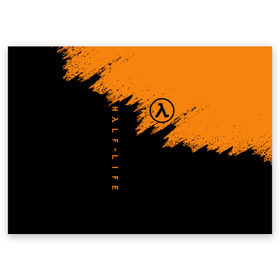 Поздравительная открытка с принтом HALF-LIFE | ХАЛФ-ЛАЙФ в городе Новоалтайск, 100% бумага | плотность бумаги 280 г/м2, матовая, на обратной стороне линовка и место для марки
 | aperture laboratories | black mesa | gordon freeman | half life | half life 3 | valve | блэк меса | вэлв | гордон фриман | халф лайф