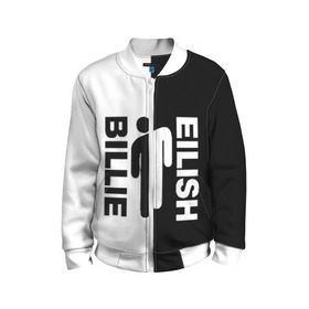 Детский бомбер 3D с принтом BILLIE EILISH в городе Новоалтайск, 100% полиэстер | застегивается на молнию, по бокам два кармана без застежек, мягкие манжеты, по низу бомбера и на воротнике — эластичная резинка | ayelish | bad guy | bellyache | bilie eilish | bilie elish | billie | billie eilish | eilish | electronic | elish | music | били айлиш | билли айлиш | эйлиш | элиш