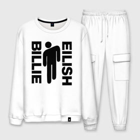 Мужской костюм хлопок с принтом BILLIE EILISH в городе Новоалтайск, 100% хлопок | на свитшоте круглая горловина, мягкая резинка по низу. Брюки заужены к низу, на них два вида карманов: два “обычных” по бокам и два объемных, с клапанами, расположенные ниже линии бедра. Брюки с мягкой трикотажной резинкой на поясе и по низу штанин. В поясе для дополнительного комфорта — широкие завязки | ayelish | bad guy | bellyache | bilie eilish | bilie elish | billie | billie eilish | eilish | electronic | elish | music | били айлиш | билли айлиш | эйлиш | элиш