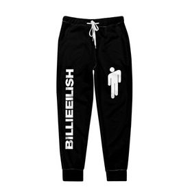 Мужские брюки 3D с принтом BILLIE EILISH в городе Новоалтайск, 100% полиэстер | манжеты по низу, эластичный пояс регулируется шнурком, по бокам два кармана без застежек, внутренняя часть кармана из мелкой сетки | Тематика изображения на принте: be | billie | billie eilish | blohsh | билли | билли айлиш