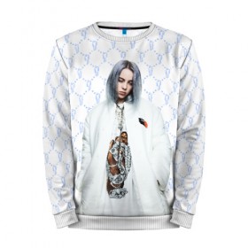 Мужской свитшот 3D с принтом BILLIE EILISH в городе Новоалтайск, 100% полиэстер с мягким внутренним слоем | круглый вырез горловины, мягкая резинка на манжетах и поясе, свободная посадка по фигуре | all | asleep | bad | bellyache | billie | blohsh | dont | eilish | eyes | fall | guy | logo | music | ocean | singer | smile | when | айлиш | били | билли | бэрд | лого | музыка | пайрат | певица | символ | эйлиш