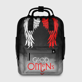 Женский рюкзак 3D с принтом GOOD OMENS в городе Новоалтайск, 100% полиэстер | лямки с регулируемой длиной, сверху ручки, чтобы рюкзак нести как сумку. Основное отделение закрывается на молнию, как и внешний карман. Внутри два дополнительных кармана, один из которых закрывается на молнию. По бокам два дополнительных кармашка, куда поместится маленькая бутылочка
 | Тематика изображения на принте: good omens | благие знамения | терри пратчетт