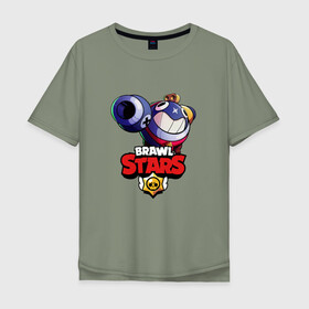 Мужская футболка хлопок Oversize с принтом Brawl Stars в городе Новоалтайск, 100% хлопок | свободный крой, круглый ворот, “спинка” длиннее передней части | brawl | brawl stars | stars | бравл | бравл старс | браво старс | игра | компьютерная | онлайн | старс