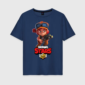 Женская футболка хлопок Oversize с принтом Brawl Stars в городе Новоалтайск, 100% хлопок | свободный крой, круглый ворот, спущенный рукав, длина до линии бедер
 | brawl | brawl stars | stars | бравл | бравл старс | браво старс | игра | компьютерная | онлайн | старс