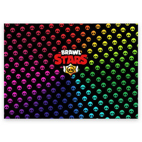 Поздравительная открытка с принтом Brawl Stars в городе Новоалтайск, 100% бумага | плотность бумаги 280 г/м2, матовая, на обратной стороне линовка и место для марки
 | brawl | brawl stars | stars | бравл | бравл старс | браво старс | игра | компьютерная | онлайн | старс