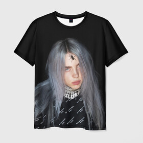 Мужская футболка 3D с принтом BILLIE EILISH с Пауком в городе Новоалтайск, 100% полиэфир | прямой крой, круглый вырез горловины, длина до линии бедер | all | asleep | bad | bellyache | billie | blohsh | dont | eilish | eyes | fall | ghoul | guy | logo | music | ocean | singer | smile | when | айлиш | били | билли | бэрд | лого | музыка | пайрат | певица | символ | эйлиш