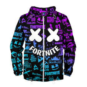 Мужская ветровка 3D с принтом FORTNITE x MARSHMELLO в городе Новоалтайск, 100% полиэстер | подол и капюшон оформлены резинкой с фиксаторами, два кармана без застежек по бокам, один потайной карман на груди | fortnite | fortnite 2 | fortnite x маршмелло | ikonik | marshmello | ninja | ninja streamer | иконик | ниндзя | фортнайт | фортнайт 2 | фортнайт глава 2