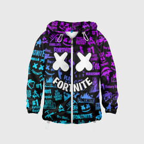 Детская ветровка 3D с принтом FORTNITE x MARSHMELLO в городе Новоалтайск, 100% полиэстер | подол и капюшон оформлены резинкой с фиксаторами, по бокам два кармана без застежек, один потайной карман на груди | fortnite | fortnite 2 | fortnite x маршмелло | ikonik | marshmello | ninja | ninja streamer | иконик | ниндзя | фортнайт | фортнайт 2 | фортнайт глава 2